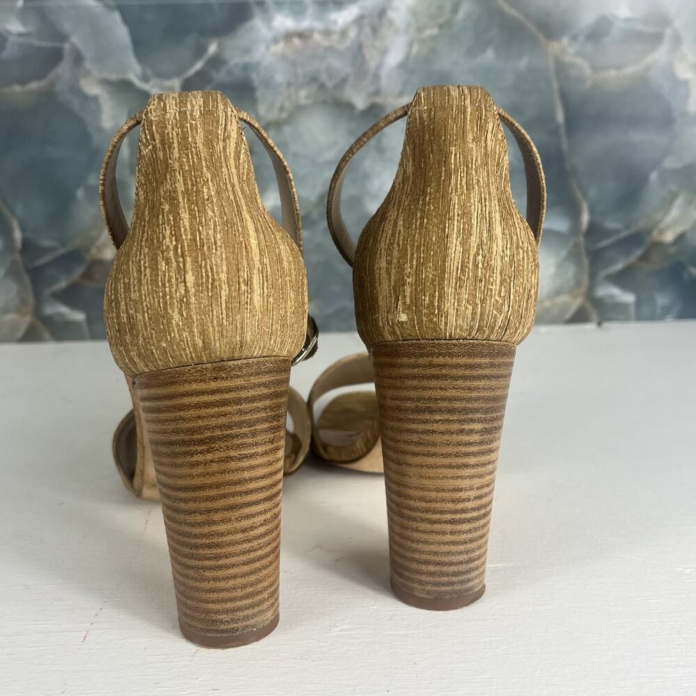 Manolo Blahnik Strappy Heels Women's 7 Lauratopri Brown Leather - Picture 3 of 9